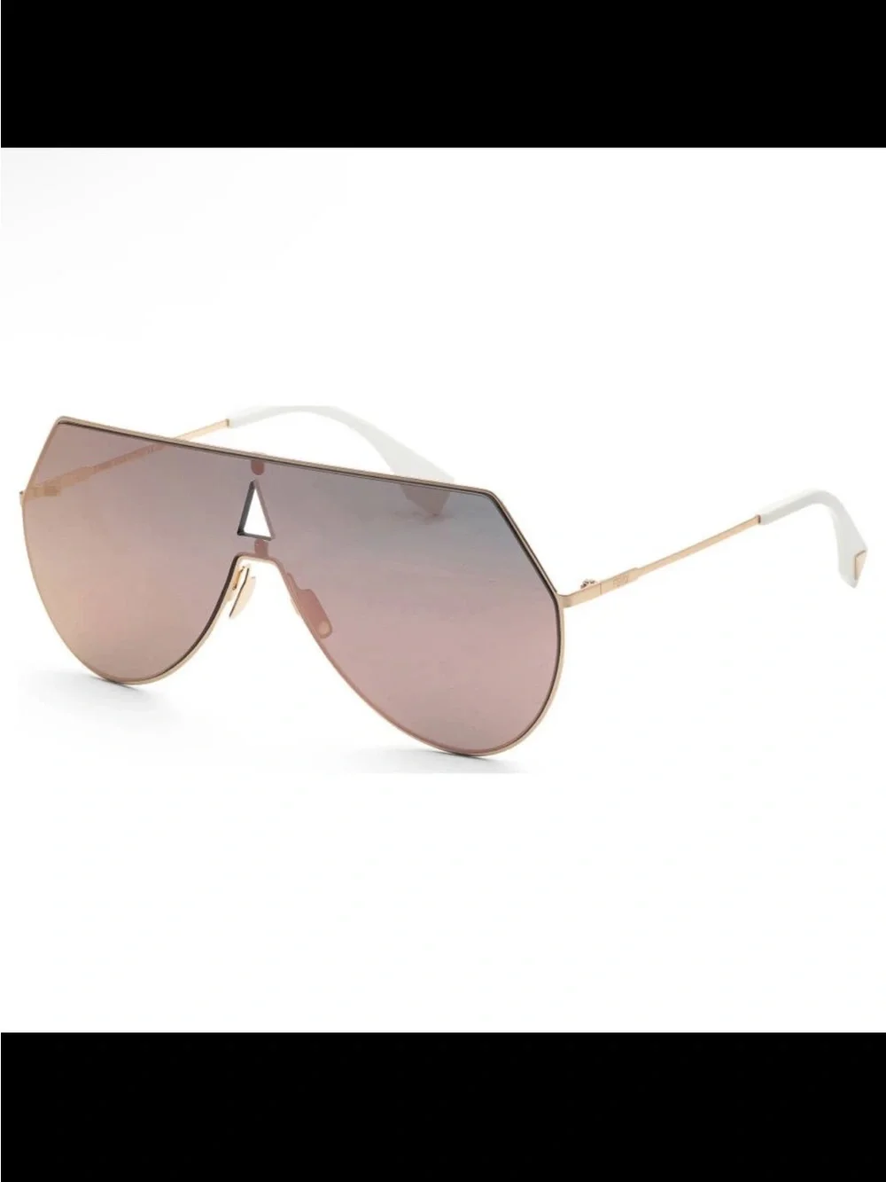 Fendi Gold Frame Pink mirror Lens Sunglasses